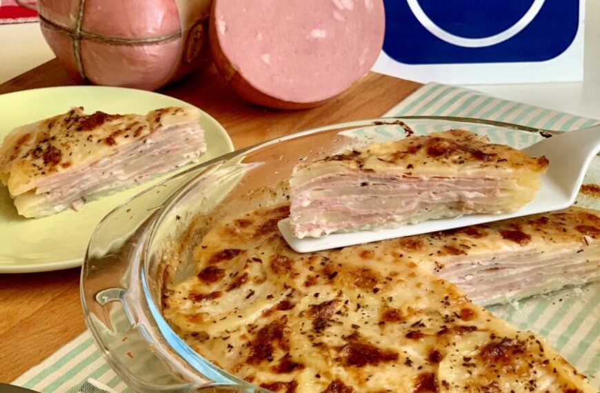 Torta salata di patate e mortadella